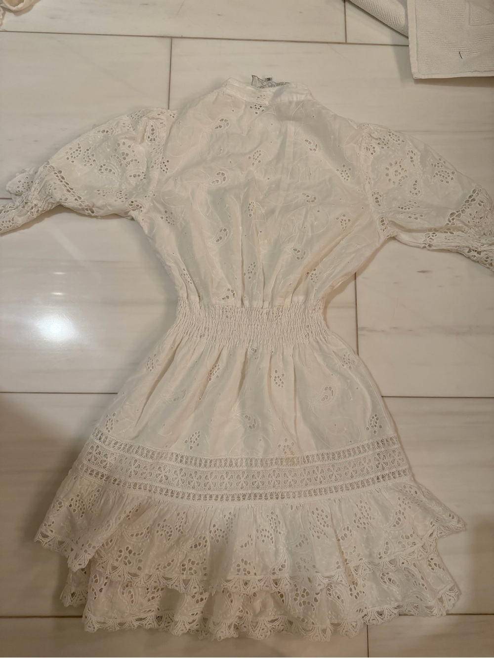 Temptation Positano  White Eyelet Lace Short Dress - Picture 2 of 4